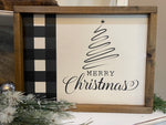 Merry Christmas Framed Wood Sign